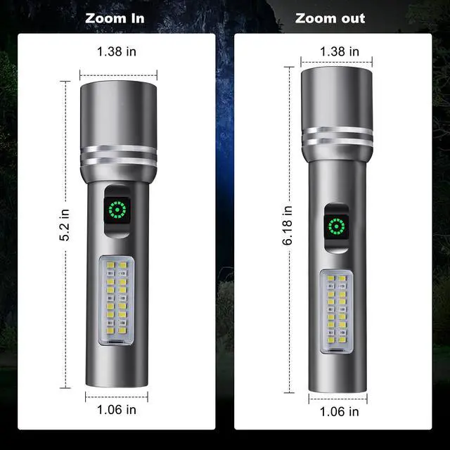Alt view image 7 of 7 - Flashlight High Lumens Rechargeable, 3000 Lumen Super Bright Led Flashlights with 6 Light Modes, IPX6 Waterproof, Powerful Handheld Flash Light for Camping Home Emergencies 2 Pack