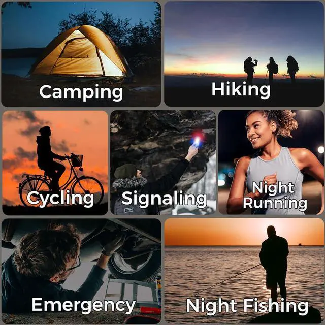 Alt view image 7 of 7 - Pocket Flashlight Rechargeable EDC Flashlight, 675LM, Dual Light Source with 7 Modes/Red & Blue Strobe, Clip-on Light, IPX4 Magnetic LED Flashlight for Emergency, Signaling/Cycling/Outdoor