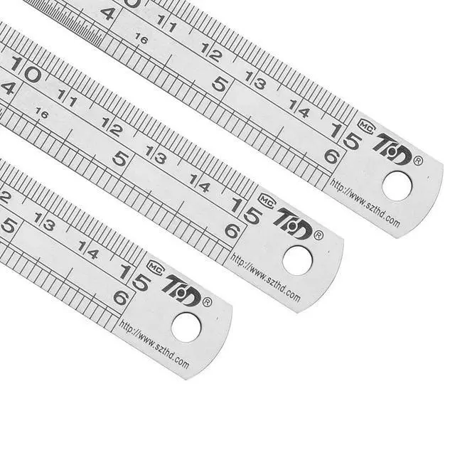 Alt view image 3 of 7 - Metal Ruler 6 Inches Stainless Steel 6 Pack