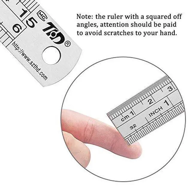 Alt view image 4 of 7 - Metal Ruler 6 Inches Stainless Steel 6 Pack