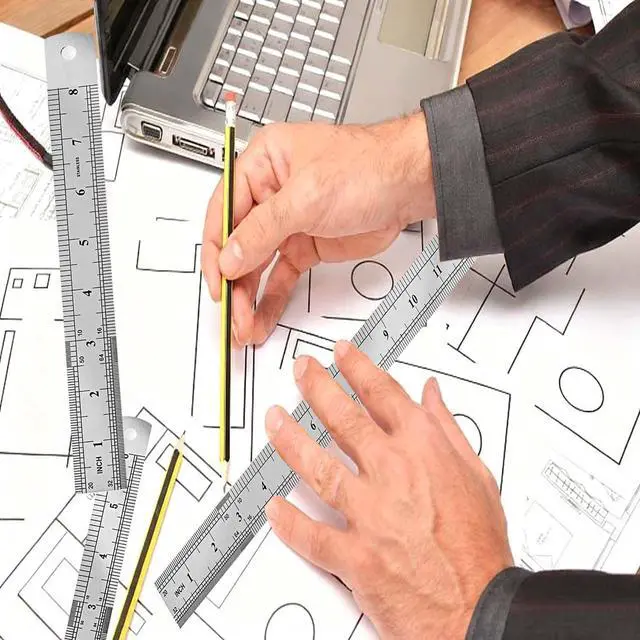 Alt view image 5 of 7 - 3 Pack Stainless Steel Ruler Set, 6 Inch 8Inch & 12 Inch (15cm 20cm & 30cm) Double-Sided Scale Ruler, Metric and Imperial Dual Markings, Ideal for Drawing, Household, Office and Engineering Use