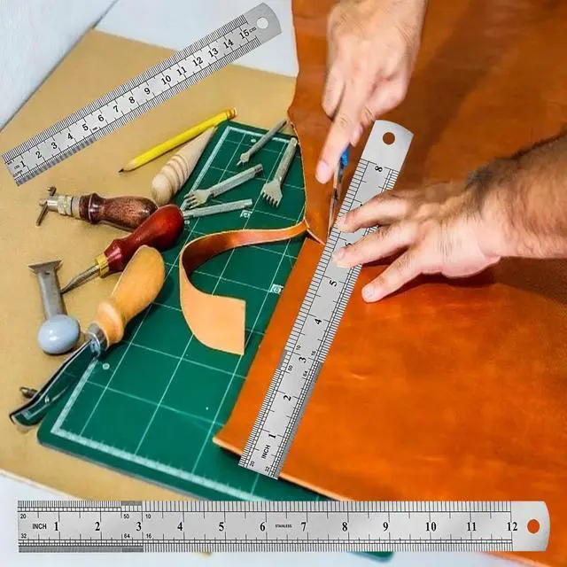 Alt view image 7 of 7 - 3 Pack Stainless Steel Ruler Set, 6 Inch 8Inch & 12 Inch (15cm 20cm & 30cm) Double-Sided Scale Ruler, Metric and Imperial Dual Markings, Ideal for Drawing, Household, Office and Engineering Use