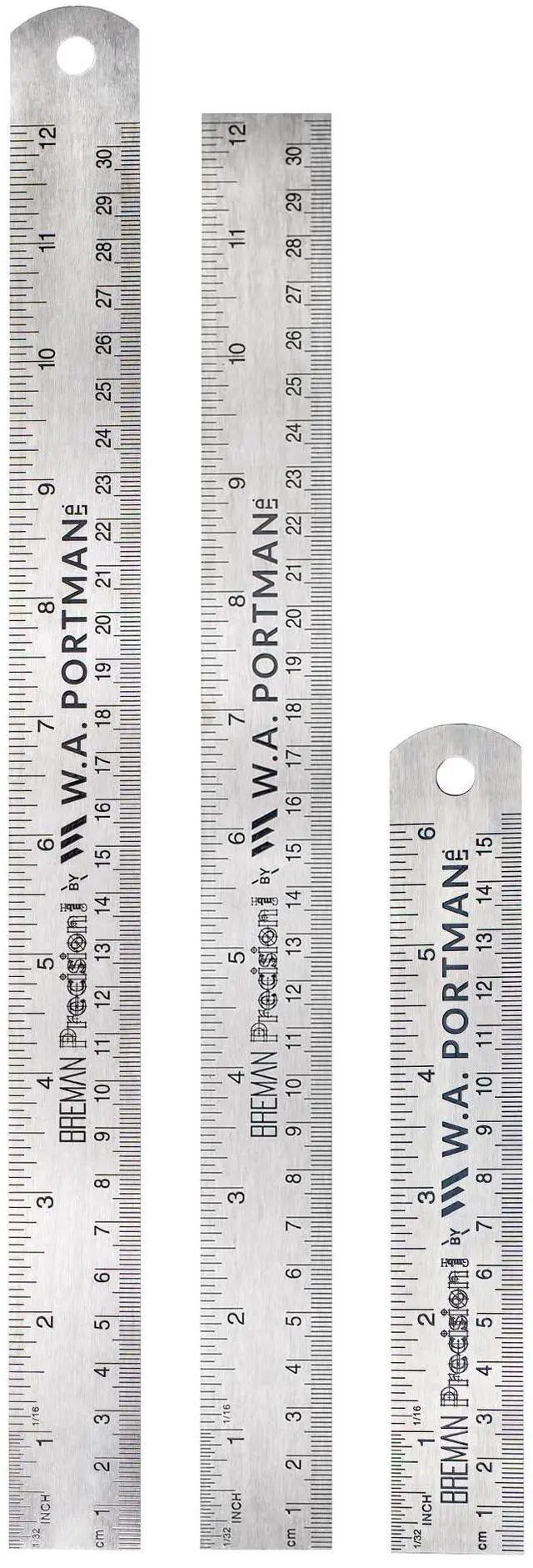Main image of Metal Ruler Set 3-Pack Stainless Steel Metric Ruler Set 1pc 6 Inch & 2pc 12 Inch Metal Straight Edge for Measuring, Drawing, Engineering & DIY Projects