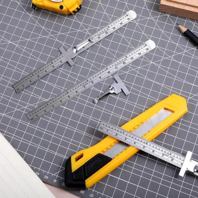 Alt view image 5 of 7 - 6 Pcs Pocket Ruler with Detachable Clips, Precision Pocket Ruler, Metric Ruler, Stainless Steel Scale Machinist Ruler, Imperial Metric Scale Ruler for School Office Architect Engineer6 Inch 15 cm