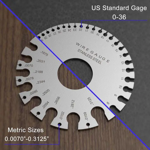 Alt view image 2 of 7 - Professional Wire Gauge Measuring Tool, Metal Gauge Thickness Tool, Stainless Steel Metal Sheets Thickness Gauge & Dual-Sided Round Metal Sheet Gauge(Set of 2)
