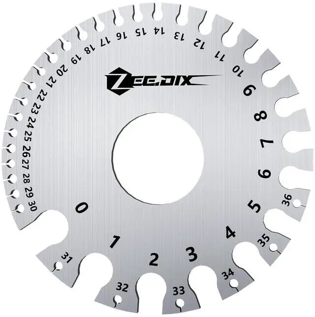 Main image of Standard Dual-Sided Round Wire Cable Sheet Gage- Stainless Steel Metal Wire Gage Measurement Tool Wire Measuring Ruler Diameter Tool
