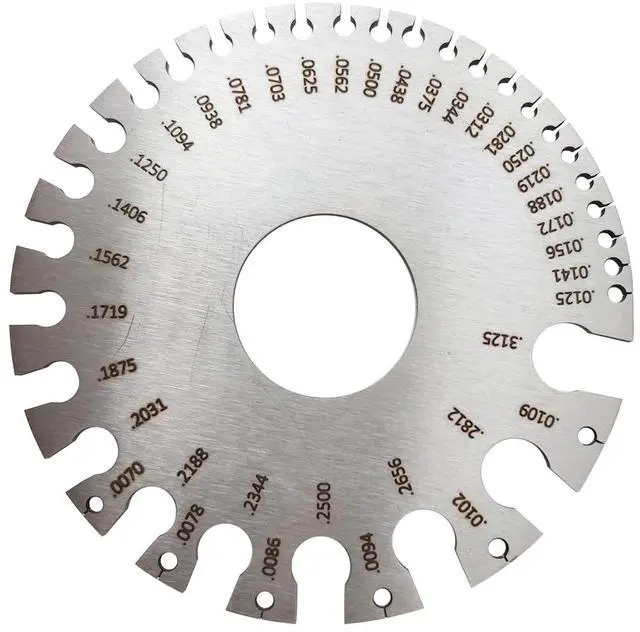 Alt view image 2 of 6 - Round Dual Sided Metal Wire Guage Thickness Gauge, Stainless Steel Standard Wire Gauge Measurement Tool