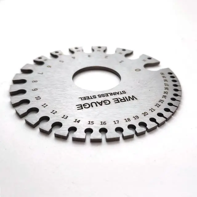 Alt view image 6 of 6 - Round Dual Sided Metal Wire Guage Thickness Gauge, Stainless Steel Standard Wire Gauge Measurement Tool