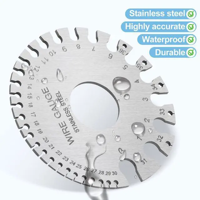 Alt view image 6 of 7 - 2Pcs Metal Gauge Thickness Tool, Wire Gauges Size for Welding, Highly Accurate Wire Gauge Measuring, Standard Dual-Sided Round Wire Sheet Gage and Thickness Gauge for Wire Welding
