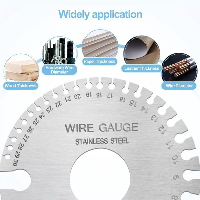 Alt view image 7 of 7 - 2Pcs Metal Gauge Thickness Tool, Wire Gauges Size for Welding, Highly Accurate Wire Gauge Measuring, Standard Dual-Sided Round Wire Sheet Gage and Thickness Gauge for Wire Welding