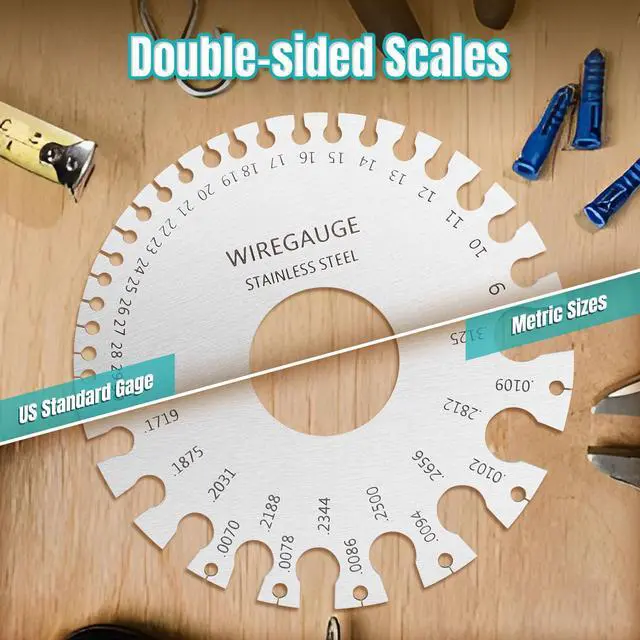Alt view image 2 of 7 - Wire Gauge Measuring Tool & Metal Plate Thickness Gauge Tool