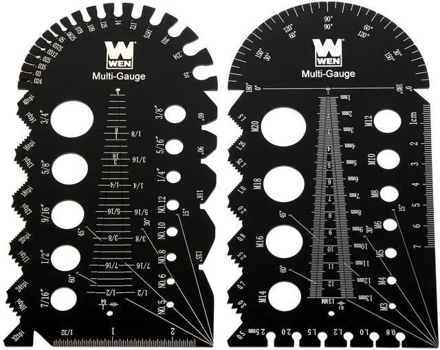 Main image of ME210G Metric and Imperial Metal Thread Pitch Multi-Gauge with Carrying Case, Two Pack, Black