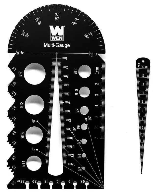 Alt view image 5 of 7 - ME210G Metric and Imperial Metal Thread Pitch Multi-Gauge with Carrying Case, Two Pack, Black