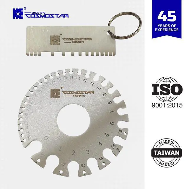 Alt view image 3 of 7 - 2 Pcs Stainless Steel Welding Gauge Set Wire & Metal Sheet Thickness Gauge, 25-3,000 um Wet Film Comb + Dual-Sided Round Wire Cable Gauge for Welding Material & Sheet Measurement