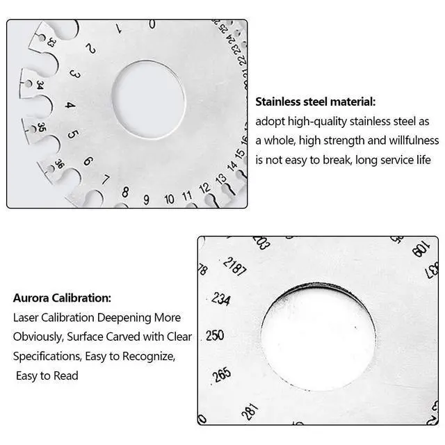 Alt view image 5 of 7 - 2 Pack Stainless Steel Welding Gauge, Metal Welding Gage Plated Size Inspection Tool, Wire Sizes Thickness Gauge + Round Dual-Sided Wire Cable Sheet Gage Standard Thickness Metal Gauge