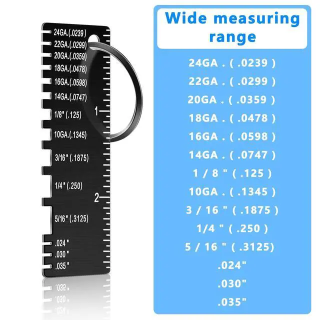 Alt view image 4 of 7 - 4 Pieces Double Sided Wire Metal Sheet Thickness Gauge Wire Measurement Tool Portable Metal Gauge Thickness Tool Double Sided Plated Size Inspection Tool Accessories, Black