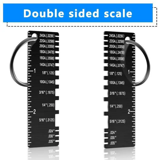 Alt view image 5 of 7 - 4 Pieces Double Sided Wire Metal Sheet Thickness Gauge Wire Measurement Tool Portable Metal Gauge Thickness Tool Double Sided Plated Size Inspection Tool Accessories, Black