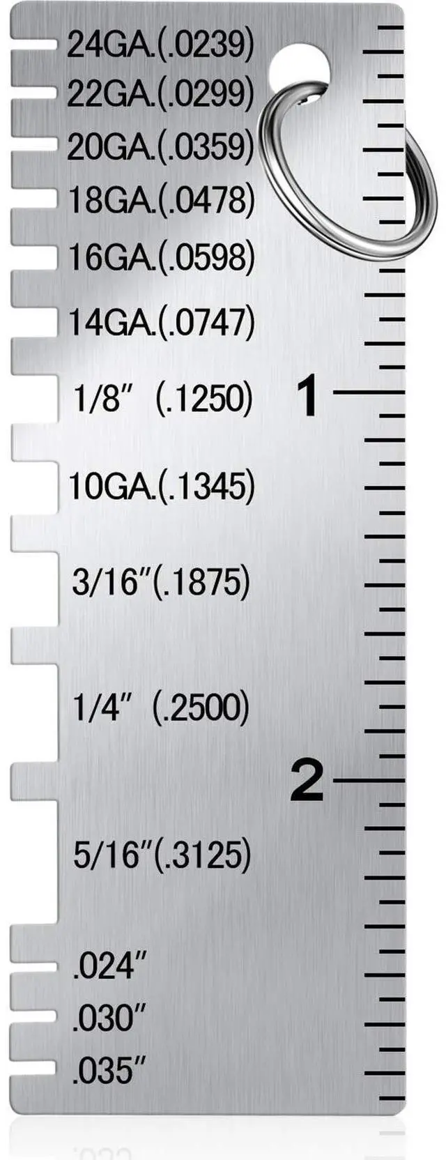 Main image of 1 Pcs Wire/Metal Sheet Thickness Gauge Metal Tool Welding Accessories Portable Stainless Steel One Sided Material Thickness Gauge Plated Size Inspection Tool