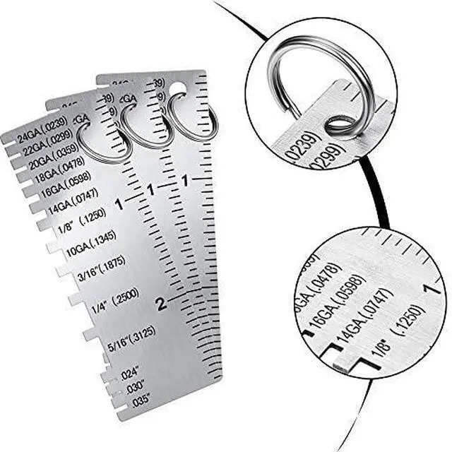 Alt view image 3 of 6 - 1 Pcs Wire/Metal Sheet Thickness Gauge Metal Tool Welding Accessories Portable Stainless Steel One Sided Material Thickness Gauge Plated Size Inspection Tool