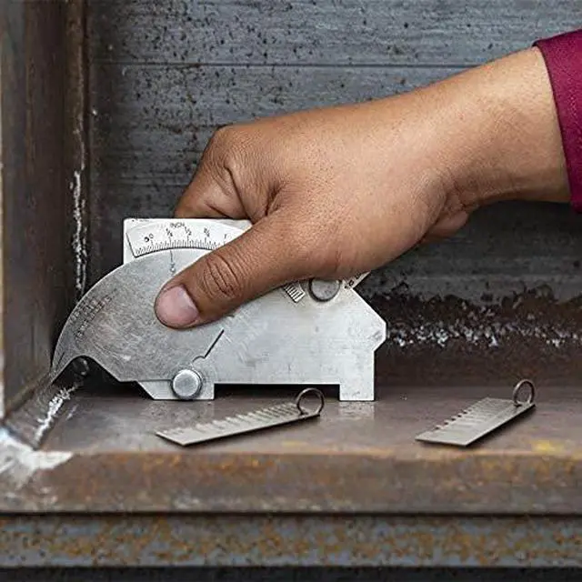 Alt view image 6 of 6 - 1 Pcs Wire/Metal Sheet Thickness Gauge Metal Tool Welding Accessories Portable Stainless Steel One Sided Material Thickness Gauge Plated Size Inspection Tool