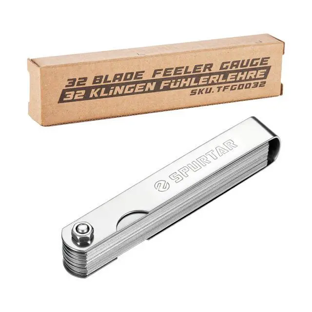 Alt view image 7 of 7 - Feeler Gauges 0.0015-0.035'' (0.04-0.88 mm) 32 Blades Feeler Gauge Set Stainless Steel Dual Marked SAE and Metric for Measuring Gap Width and Thickness for Guitar, Spark Plug, Piston, Valve
