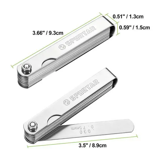 Alt view image 6 of 7 - Feeler Gauges 0.0015-0.035'' (0.04-0.88 mm) 32 Blades Feeler Gauge Set Stainless Steel Dual Marked SAE and Metric for Measuring Gap Width and Thickness for Guitar, Spark Plug, Piston, Valve