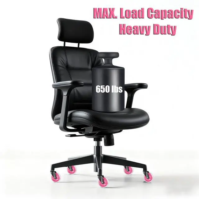 Alt view image 7 of 7 - Pink Office Chair Wheels 3" Roller Blade Rubber Chair Casters Replacement, Heavy Duty Quiet No Scratch Gaming Chair Wheel for Hardwood Floor Carpet, Set of 5, 11mm Universal Fit/Not for 1KEA