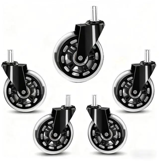 Main image of Wheels for Office Salon Chair Replacement Universal Fit 3 Inch Casters Heavy-Duty, Fits 98% Chair for All Floor (5)