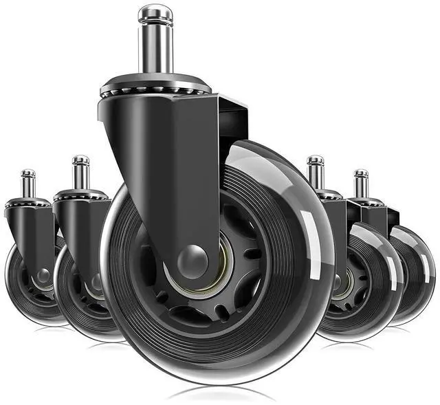 Main image of 3" Office Chair Caster Wheels Standard Stem 7/16" Mute Rolling