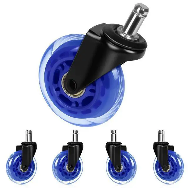 Alt view image 7 of 7 - 3" Office Chair Caster Wheels Standard Stem 7/16" Mute Rolling