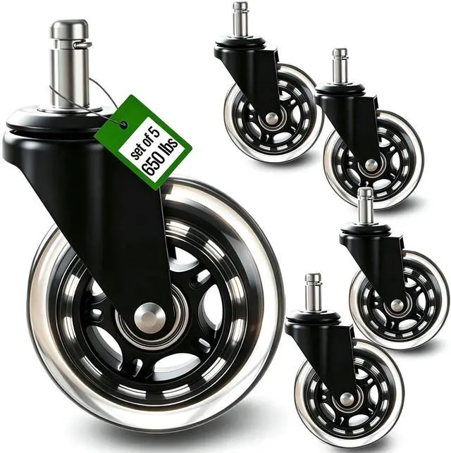Main image of Office Chair Wheels,3 Inch Rubber Caster Wheels Replacement