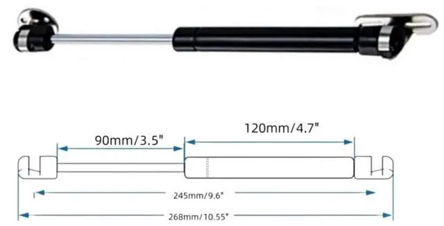 Alt view image 7 of 7 - Gas Struts10inch 80N/20lb for Cabinet Strut - Professional Cabinet Shocks and Gas Struts 2 Pcs