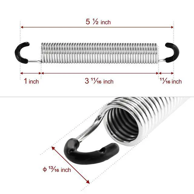 Alt view image 2 of 7 - 5-1/2 inch Overall Length Recliner Sofa Chair Tension Springs | Pack of 2