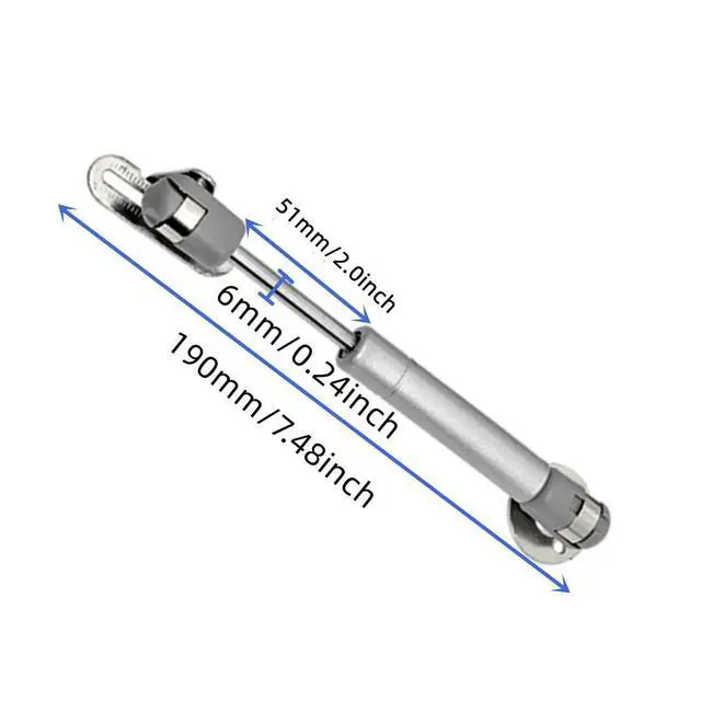 Alt view image 2 of 6 - 20N/4.4 lb Gas Strut Cabinet Hinge Safety Lift Support, Gas Struts Soft Open Lid Hinge for Cabinet Toy Box, 6 inch Length 2Pcs