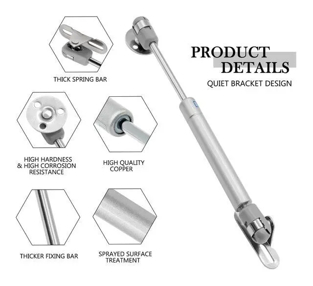 Alt view image 3 of 7 - 2Pcs 50N/10lb Gas Struts, 6 Inch Length