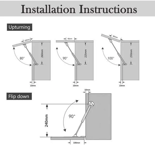 Alt view image 5 of 7 - 2Pcs 50N/10lb Gas Struts, 6 Inch Length