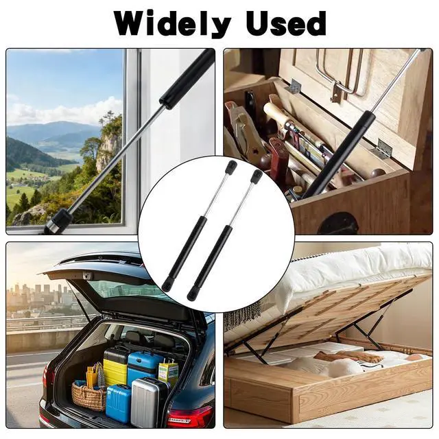 Alt view image 7 of 7 - 2 Pack Gas Struts, 10 Inch 33Lbs/150N Gas Strut Shock Spring Lift for Window Lift and Lid Support/Gas Shocks for RV Bed Platform/Floor Hatch/Outdoor Bench/Cabinet/Tool Box (150N)