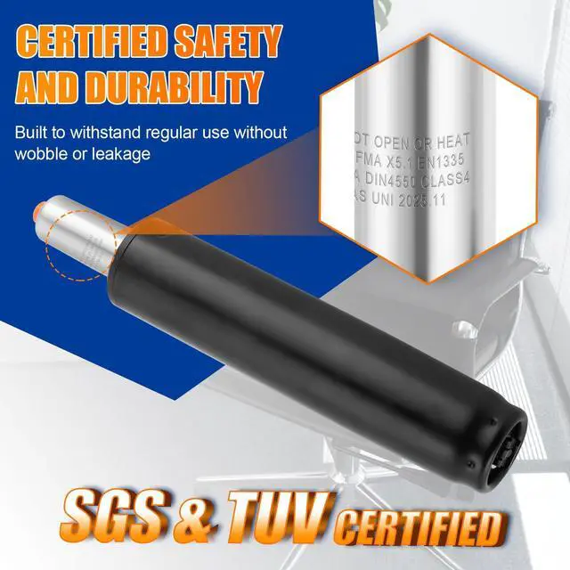 Alt view image 3 of 6 - Gas Lift Cylinder Replacement for Office Chairs | 5 inch Long Extension Stroke Adjust Universal Size Lift Cylinder Compatible with Most Standard Office Seating Black