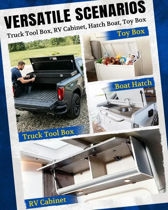 Alt view image 3 of 7 - 10 Inch Gas Strut 50 Lbs, 10" Truck Tool Box Shocks, C16-10445 Hydraulic Lift Support Spring for Weather Guard Toolbox Delta Box Lid Boat Hatch(Fits 40-55 lbs Lid), 2 Pcs