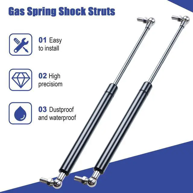 Alt view image 3 of 6 - 15 Inch Gas Struts 100lb (2 Pack) with Brackets, Heavy Duty Lift Support for Motorhome Bed, RV Door, Boat Hatch, Camper Shell, Tool Box Lid, Cabinet - Hydraulic Shock Springs