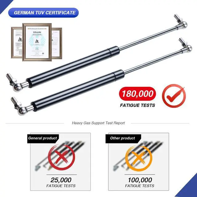 Alt view image 5 of 6 - 15 Inch Gas Struts 100lb (2 Pack) with Brackets, Heavy Duty Lift Support for Motorhome Bed, RV Door, Boat Hatch, Camper Shell, Tool Box Lid, Cabinet - Hydraulic Shock Springs