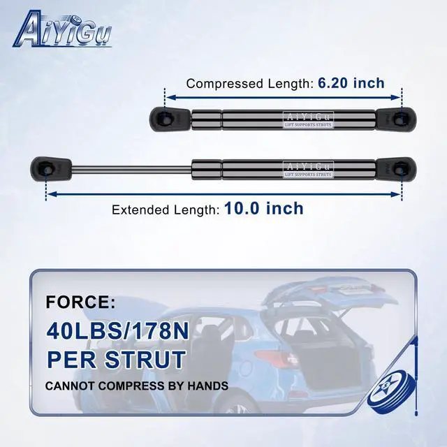 Alt view image 3 of 7 - 10 Inch 40LB/178N Gas Shock Strut Spring Lift Support for Truck Boat Hydraulic Arm Toolbox RV Cabinet Door Sentry Safe Lid Support