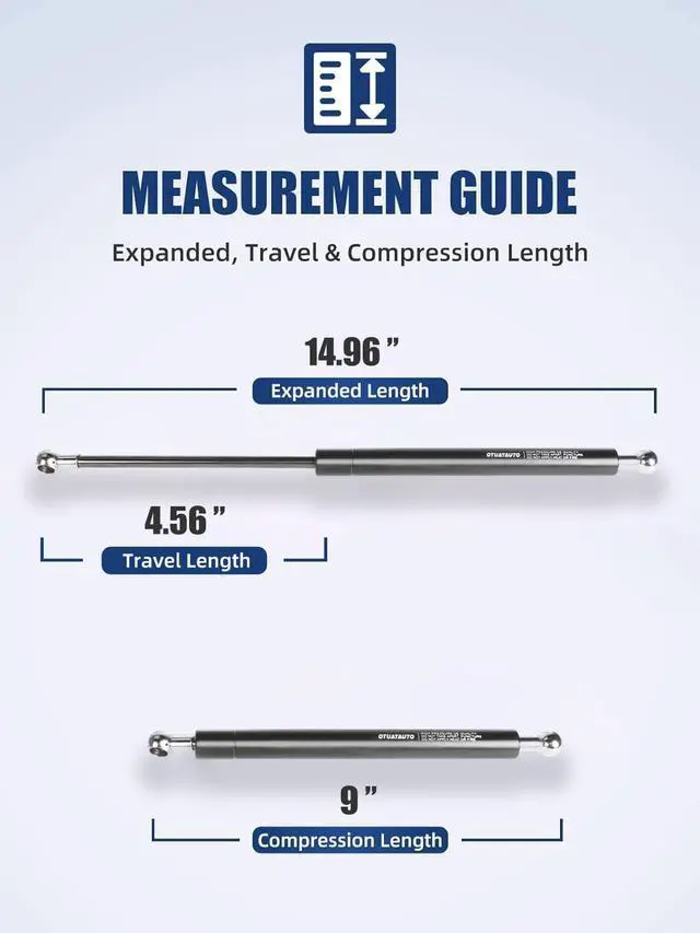 Alt view image 2 of 6 - 15 Inch Gas Strut - 100N/22.5Lbs Universal Lift Support - Replacement for RV Cabinet Door Strut, Prop Window Open, Sentry Safe, Hydraulic Arms Hatch (Pack of 2Set Weight: 45 lbs)