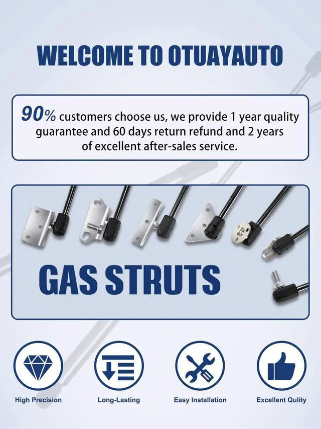 Alt view image 4 of 6 - 15 Inch Gas Strut - 100N/22.5Lbs Universal Lift Support - Replacement for RV Cabinet Door Strut, Prop Window Open, Sentry Safe, Hydraulic Arms Hatch (Pack of 2Set Weight: 45 lbs)