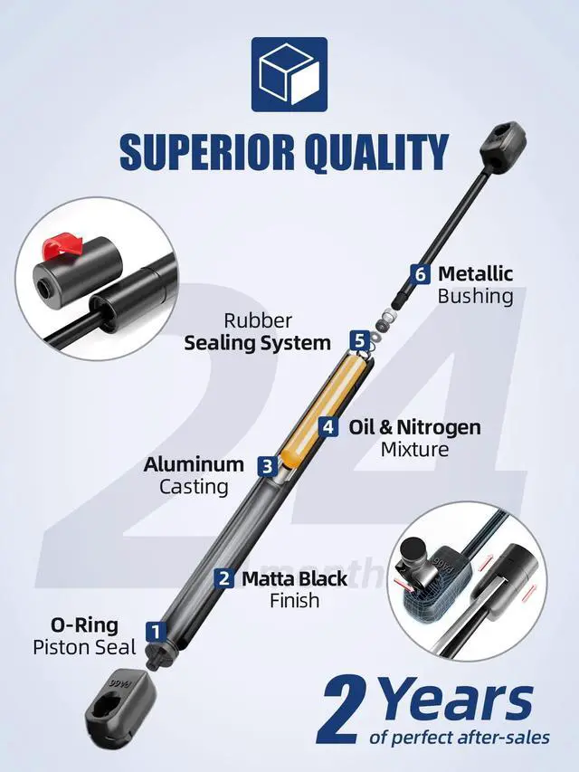 Alt view image 5 of 6 - 15 Inch Gas Strut - 100N/22.5Lbs Universal Lift Support - Replacement for RV Cabinet Door Strut, Prop Window Open, Sentry Safe, Hydraulic Arms Hatch (Pack of 2Set Weight: 45 lbs)