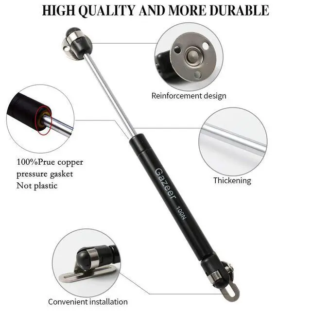 Alt view image 4 of 7 - 6 Pcs 100N/22.5lb Gas Struts 10inch Cabinet Struts Cabinet Shocks Cabinet Door Lift Pneumatic Support