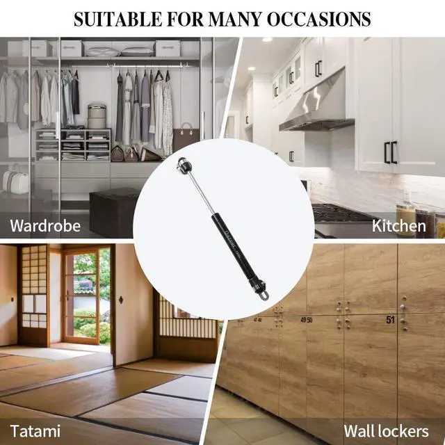 Alt view image 7 of 7 - 6 Pcs 100N/22.5lb Gas Struts 10inch Cabinet Struts Cabinet Shocks Cabinet Door Lift Pneumatic Support