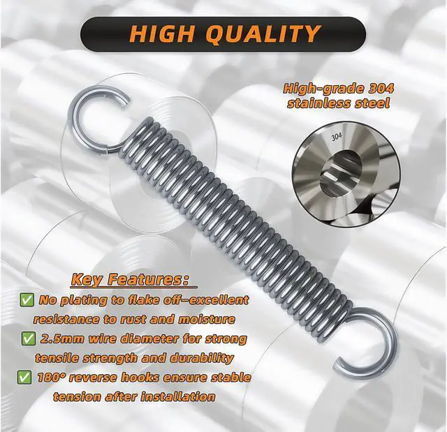 Alt view image 6 of 7 - 5-1/8" Recliner Spring Replacement, Heavy Duty Stainless Steel Tension Springs for Sofa/Chair Mechanism Repair, Compatible with La-Z-Boy, Ashley, Flexsteel Recliners, 2-Pack.
