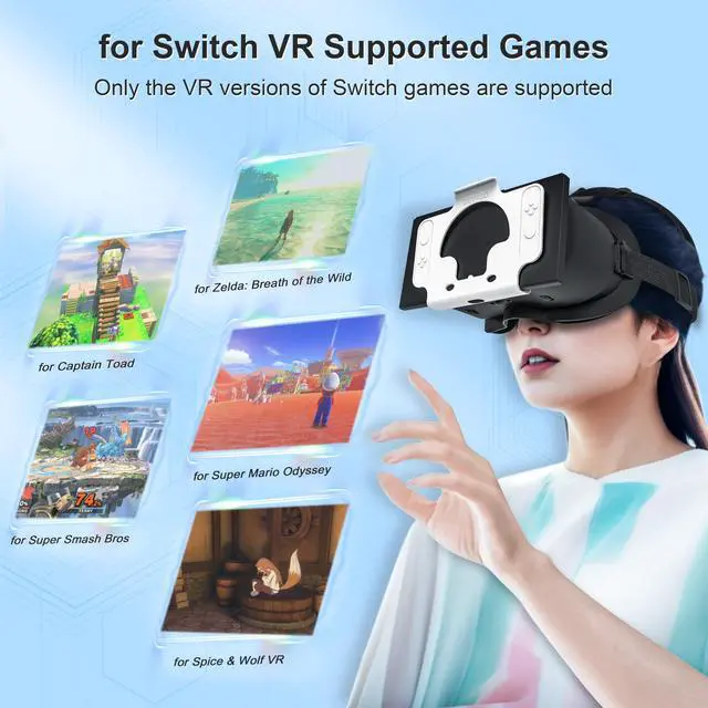 Alt view image 3 of 7 - VR Headset for Nintendo Switch & Switch OLED, Upgraded Switch Virtual Reality Glasses with Adjustable HD Lenses and Comfortable Head Strap, Labo VR Kit 3D Goggles for Switch Accessories