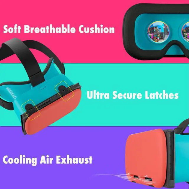 Alt view image 3 of 7 - VR Headset Designed for Nintendo Switch & Switch OLED Console with Adjustable Lens for a Virtual Reality Gaming Experience and for Labo VR - Colour Pop - Gift Boxed Edition Tanami